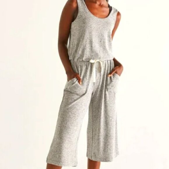 Hyba Womens Boho Jumpsuit Romper WideLeg Cropped Drawstring Oversized Sz Sm - Picture 2 of 16